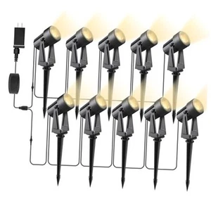 Landscape Lighting Low Voltage Outdoor Spotlights with Transformer, 10 Pack - Picture 1 of 7