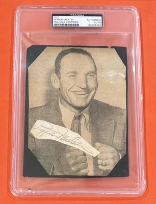 Pepper Martin (Died 1967) 5x7 PSA Autograph Signed St. Louis Cardinals Slabbed - Image 1 of 2