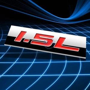 METAL 3D EMBLEM DECAL LOGO TRIM BADGE STICKER POLISHED CHROME RED 1.5L 1.5 L - Bild 1 von 3