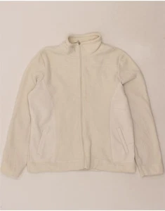 IZOD Womens Fleece Jacket UK 12 Medium Off White Colourblock Polyester CK99 - Picture 1 of 3
