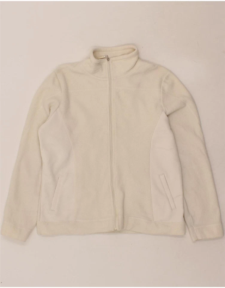 IZOD Womens Fleece Jacket UK 12 Medium Off White Colourblock Polyester CK99 - Image 1 of 3