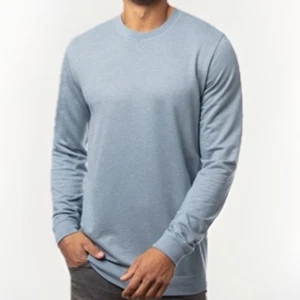 Travis Mathew Herren Fink 2.0 Rundhalsausschnitt Pullover, Farbe: Heather Copen Blue, Small - Bild 1 von 6