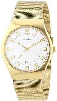 Мужские кварцевые часы Bering 11937-334 серебристый циферблат золотистый нержавеющая сталь 37 мм - Изображение 1 из 4