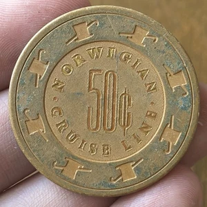 Norwegian Cruise Line WET 50 Cent Hot Stamp Chip - Bild 1 von 3