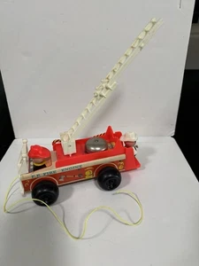 Camion dei pompieri Fisher Price Little People 1968 vintage con capo - Foto 1 di 10