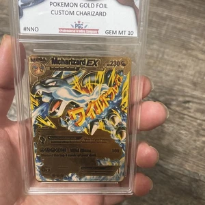 Pokémon Karte Charizard EX HP230 Gold Metall - Sammlerstück Geschenk Display Graded PGC - Bild 1 von 10
