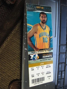 FULL TICKET STUB NEW ORLEANS HORNETS v orlando magic 11/19/07 peja stojakovic - Picture 1 of 2