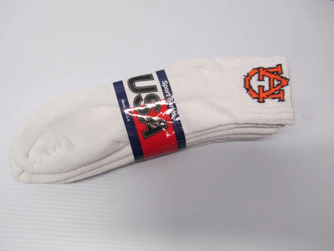 3 pairs Collegiate AU Alabama College Auburn Tigers Socks Mens's Shoe Sz 10-13 Cover