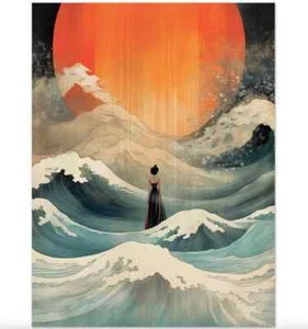 Dreamscape Woman on Waves Art Canvas Unframed & Limited Edition Paint Touchup - Imagen 1 de 3