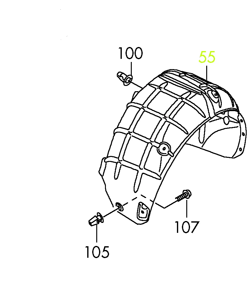 VW Volkswagen Passat 12 - 15 OEM Fender Liner Splash Guard 561810971A Rear Left - Image 1 of 1