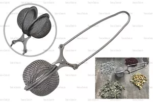 KUGELFÖRMIGER GROSSER 45 MM FEINMASCHIGER KORB TEEBLÄTTER-EI FILTERSIEB ETC. - Bild 1 von 1