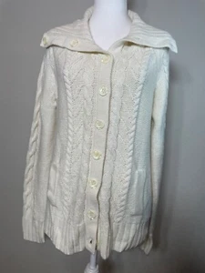 St. John's Bay cremefarbener Acrylpullover mit Knopfleiste - Bild 1 von 7