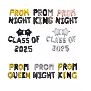Prom Party Balloons 2025 Foil Banner Graduation Uni Grad School Decor BALLOONS - Picture 1 of 42
