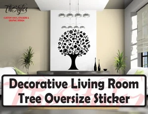 Deko Wohnzimmer Baum Übergröße Wand Vinyl Aufkleber - Bild 1 von 4