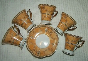 Vintage T. Bavaria Germany Demitasse Espresso (5) Cups & Saucers Gold Design - Picture 1 of 4