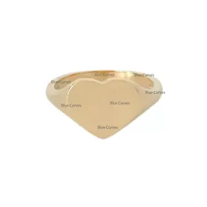 New 18k Yellow Gold Heart Signet Ring Anniversary Gift Handmade Fine Jewelry US7 - Picture 1 of 3