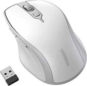 Ugreen MU101 ergonomische kabellose Maus Bluetooth / 2,4 GHz – Weiß - Bild 1 von 12