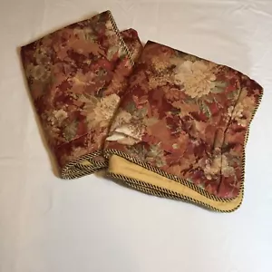 2 Standard Pillow Shams Burgundy Cream Floral JC Penney Home - Picture 1 of 8