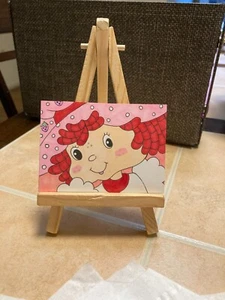 ACEO Original Mixed Media Painting Art Card ATC Strawberry Shortcake cartoon 10 - Picture 1 of 1