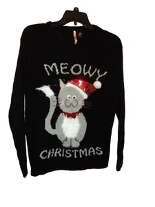 Christmas Cat Grandma Bell Sweater Size XL Pullover Love By Design - Picture 1 of 1
