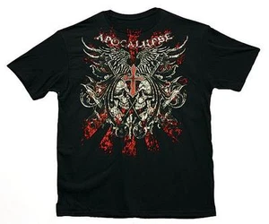 CROSS SKULLS APOCALYPSE fitted tee shirt 100% cotton soft mens new v03 flames - Picture 1 of 1