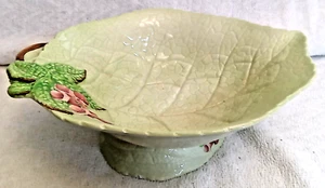 Vintage Carlton Ware Australian Design Green Leaf Footed Serving Bowl 11 in. - Picture 1 of 8