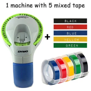DYMO Omega Präge-Beschriftungsgerät & 5x kompatibel Schriftband 3D Prägeband 9mm - Bild 1 von 6