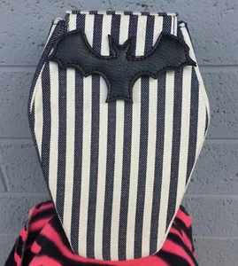 Sweet Midnight Coffin Bat Striped Horror Punk Goth Vegan Fanny Pack Backpack Bag - Picture 1 of 4