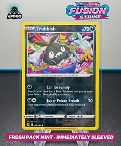 Trubbish 168/264 Reverse Holo Pokemon TCG Fusion Strike Karte NEUWERTIG HEUTE VERSANDT - Bild 1 von 2