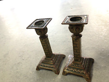 pair of ornate brass william tonk & sons candlesticks