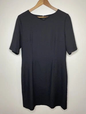 Vestido Laura Ashley Vintage Clásico Negro Cambio Mezcla Lana Forrado Talla 10 Foto 1 de 4