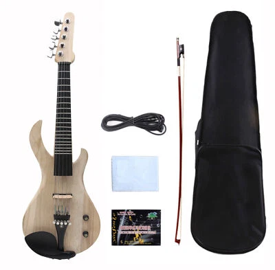 Unvarnished Electric Violin 5 String 19Fret Guitar Style 4/4 Full Size SolidWood - Image 1 of 4