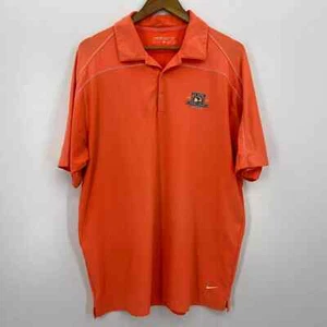 Nike Golf Polo Shirt Men's Size L Orange US Open Pebble Beach 2010 Dri-Fit Logo - Picture 1 of 10