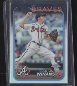 Allan Winans Braves 2024 Topps Chrome Refractor Pack Fresh #249 - Picture 1 of 2