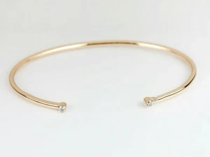 Christmas Gift For Mother Diamond Cuff Bangle Bracelet 14K Yellow Gold Jewelry. - Picture 1 of 12