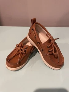 Baby Gap Toddler Boy’s Brown TB Lace Up Loafer Boat Shoes Size 6 - Picture 1 of 4