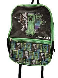 Kid's Minecraft School Bookbag Backpack Green 16" Boy's Girl's KIDS Green - Picture 1 of 8
