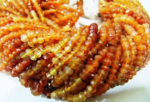 Perline sfaccettate corniola ombreggiate naturali da 3 a 4 mm filo 13 pollici - Foto 1 di 5