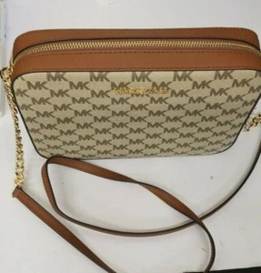 Michael Kors JET SET Crossbody Black MK Logo Authentic Handbag Purse Small NEW - Picture 1 of 6