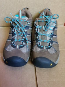 Scarpa da trekking donna KEEN impermeabile in pelle - taglia 11 - turchese/marrone - Foto 1 di 8
