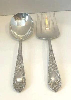 Juego de ensalada Kirk & Sons con patrón de rosa esterlina Foto 1 de 3