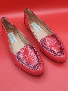 Nordstrom Vintage-Flats rot Leder Schlangenmuster akzentuiert Damengröße 11 N - Bild 1 von 9