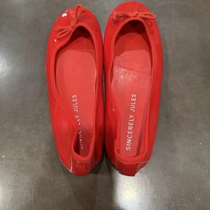 Sincerely Jules Women’s Ballet Flats Red Patent Bow Slip-On Size 8M - Picture 1 of 5