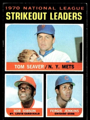 1971 Topps NL Strikeout Seaver / Gibson / Jenkins очень хорошее состояние+ New York Mets / St. Louis - Изображение 1 из 2