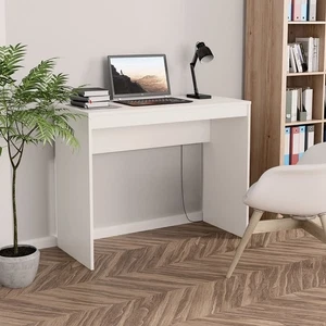 Escritorio Blanco Madera de Ingeniería 35.4 x 15.7 x 28.3 pulgadas Elegante Escritorio - Imagen 1 de 6