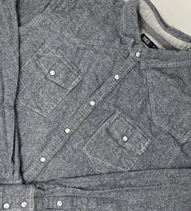 Camisa BKE Franela Cepillada Para Hombre Grande Azul Calce Atlético L/S Perla Bolsillos a Presión - Imagen 1 de 8