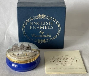 Vintage große ~6,25 cm Crummles englische Emaille Schmuckschatulle St. Pauls Cathedral - Bild 1 von 21