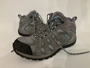 Columbia Women’s Techlite Waterproof Hiking Boots/Grey Suede & Blue/Size-10 - Picture 1 of 9