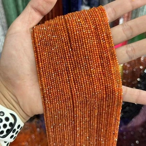 Cuentas de circón naranja facetadas micro redondas naturales genuinas de 2/3/4 mm para joyería hágalo usted mismo - Imagen 1 de 7