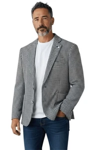 Stafford Herren Klassische Passform Marineblau Kariert Sport Mantel Blazer Jacke 44R Neu mit Etikett - Bild 1 von 16